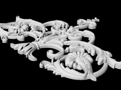Central decor ornament for furniture 3D model 860