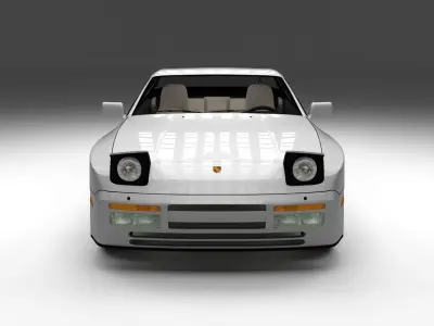 Porsche 944 S2 with interior 3D model