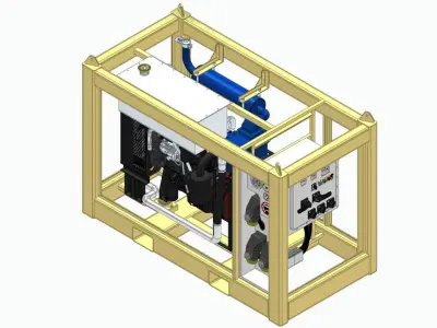 Diesel Generator Skid 3D model