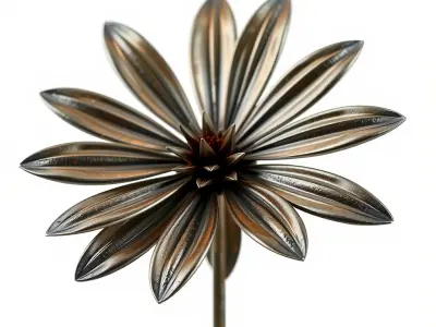 Metallic Flower Sculpture Model Pack Low-poly 3D model purchase
