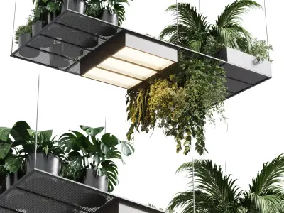 pot light pendant plant light hanging 10 Low-poly 3D model