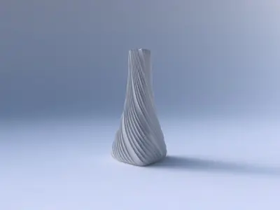 Vase grounded triangle with twisted extruded lines 3D print model