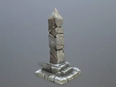 pillar Low-poly 3D model 6