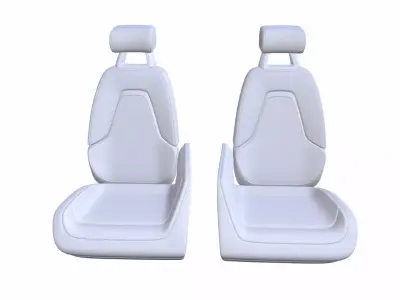 Detailed Car Seats Low-poly 3D model