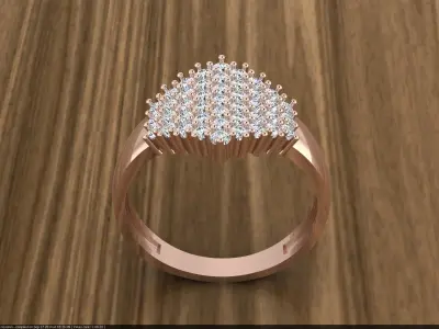 Diamond Jewelry Ring 3D print model 20