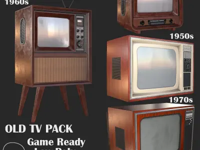 Old Television Pack PBR 3D Model Collection