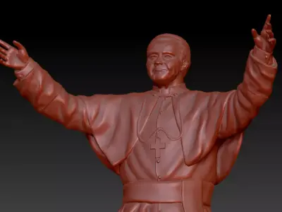 Statue of Saint Pope John Paul 2  3D model