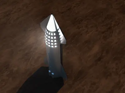SpaceX Starship rocket Low-poly 3D model