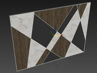 Wood and Marble Panel 3D model
