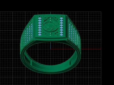 Print Ready STL 3DM  Gents Rings Diamond Men Ring  3D print model 24