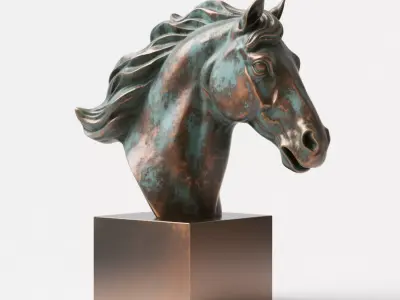 horse head sculpture 3D print model