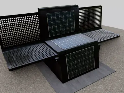 Solar Bench Black 3D model
