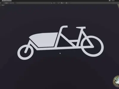 Road Marking Cargo Bike - Fahrbahnmarkierung Lastenrad Free 3D model