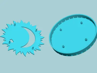 Sun and Moon Wall Light - Creative Decor Printable STL 3D print model