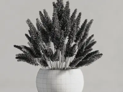 plants bouquet vase 20 3D model