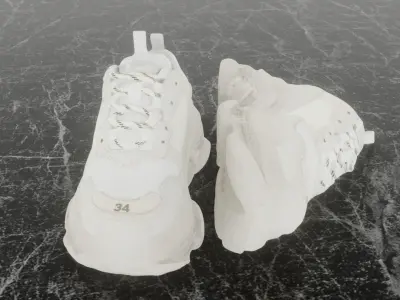 BALENCIAGA TRIPLE S 3D SHOES Low-poly 3D model