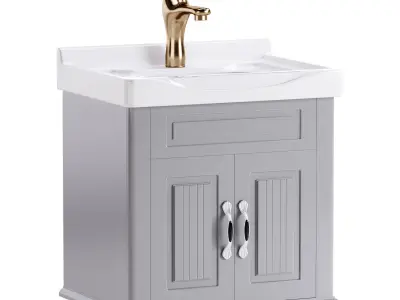 Adeline Large Wall Mounted Cabinet Vanity Bathroom Sink 3D model