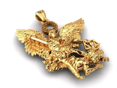 Dije de arcangel San miguel Saint Miguel Archangel Charm  3D print model