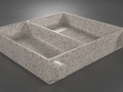laundry sink marble lavadero marmol 3D model