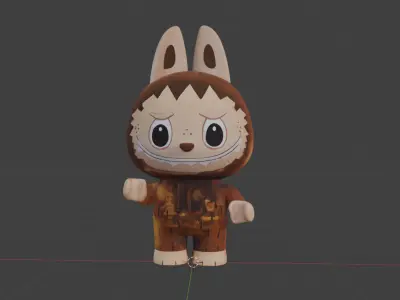 Realistic Cartoon Toy Figurine POP MART Highly Detailed Labubu 3D model