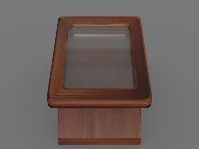 Living Room wooden table Low-poly 3D model