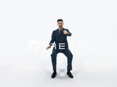 Posture 20J Driver Driving Sitting Elegant Business Man Low-poly 3D model