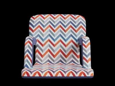 Foldable Zigzag Chair Low-poly 3D model