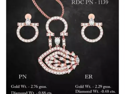 Pendant Earrings combo - 1139 3D print model