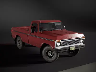 Pickup Truck AAA Next Gen Game Ready Low-poly 3D model Base ver Low-poly 3D model