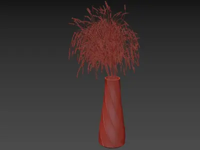 Decorative bouquet of ears of wheat 3D model