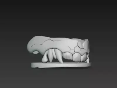 Gray Vampire Fangs 3D Model Realistic Halloween Prop 3D print model