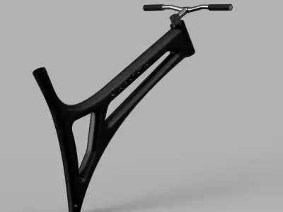 Bycicle bicycle with handlebar Low-poly 3D model