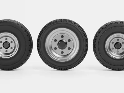 Tire Collection - 3 Automotive Wheels Low-poly 3D model