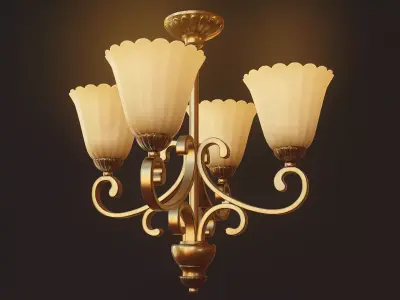 Chandelier - PBR Game Ready Low-poly 3D model