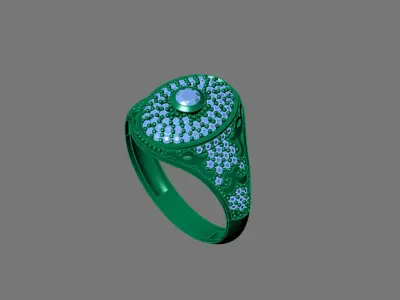 Gents Rings Diamond Men Ring STL 3DM 3D ready print model 3D print model