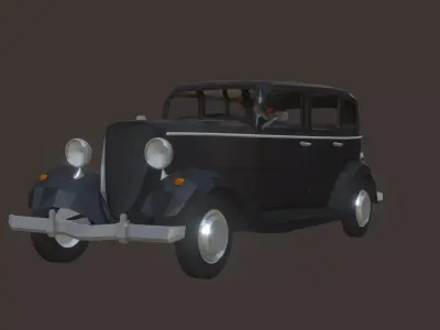 30s car Low-poly 3D model