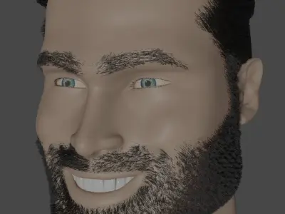 Gigachad Face Model Low-poly 3D model