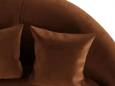 Curved High-low Back Sofa 3D model