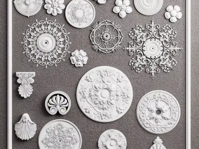 Baroque Engraving Ornament Collection Vol 2 - 3ds Max  Corona 3D model