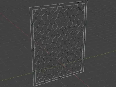 3D Purple Steel Window Trellis Ornaments 3D model