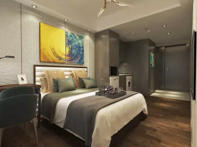 Modern Apartment Hotel Room 3D model