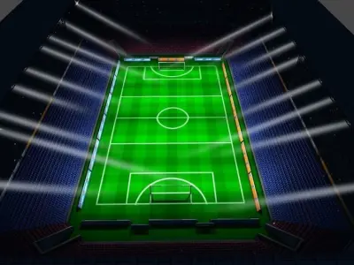 Football stadium Low-poly 3D model 67