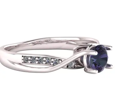 Ruby Pave Trellis Ring 3D print model