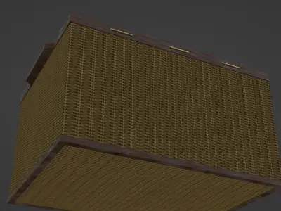Wicker Box Low-poly 3D model