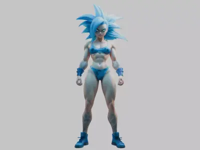 Cell Shaded Comic Character Low-poly 3D model