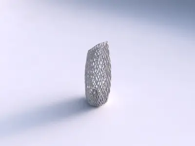 Vase bent hexagon with lattice tiles  3D print model