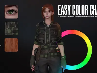 Lumberjack Hunter - Male and Female Characters Game Ready Low-poly 3D model