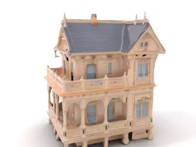 Victorian Vintage Mansion model pack Low-poly 3D model