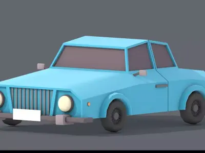 3d model car cartoon Low-poly 3D model