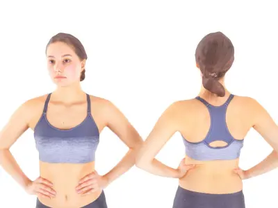 Scan sporty female 12 Low-poly 3D model